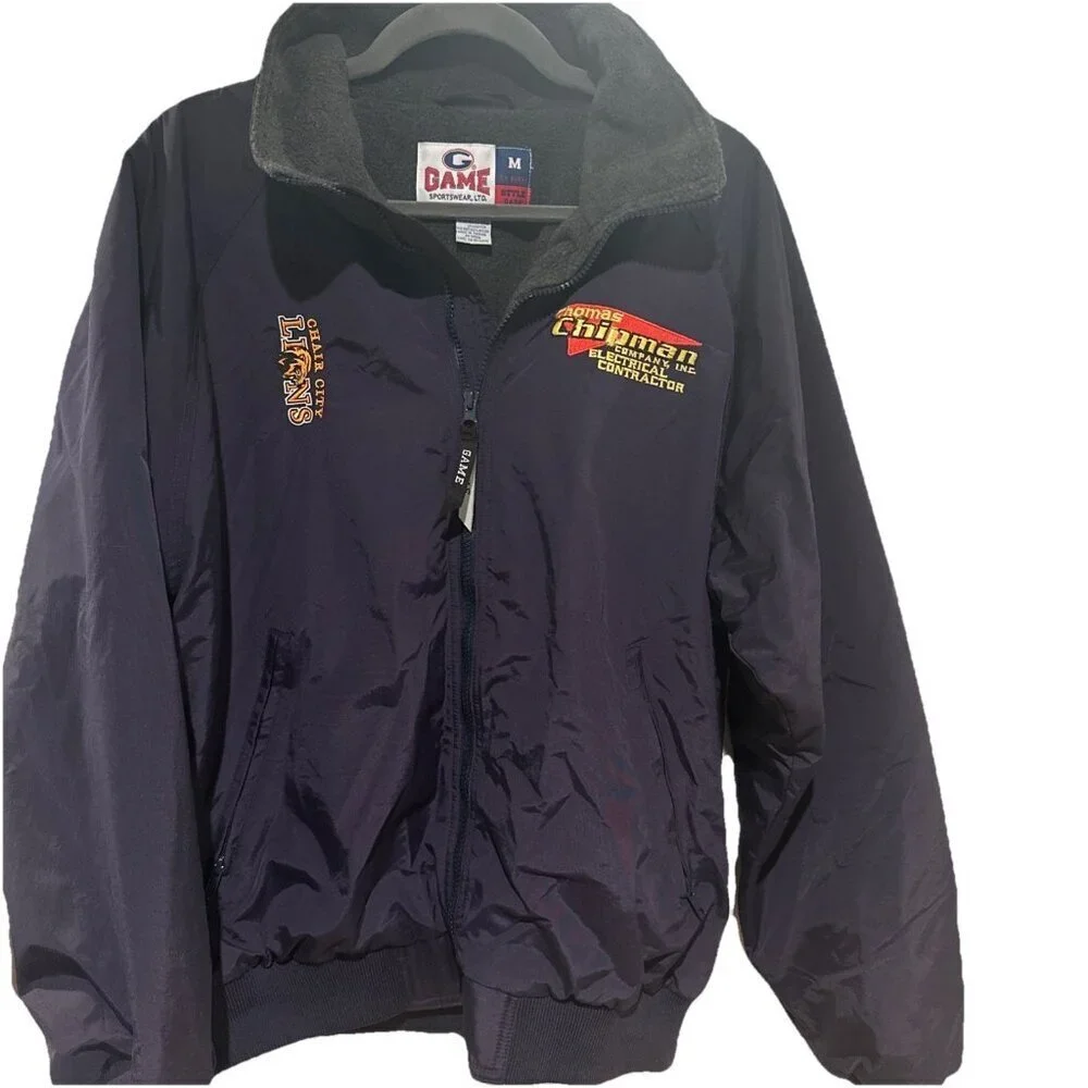 NWT Men’s Game Sportswear Full Zip Blue Bomber Jacket Men’s Size M Fleece Warm
